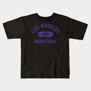 Retro 1985 Los Angeles Basketball Varsity Logo (Purple) Kids T-Shirt